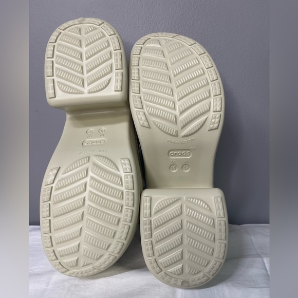 New Crocs Siren Clog Platform Block High Heels Bone/White Slip On Womens Size 12 - Picture 14 of 14